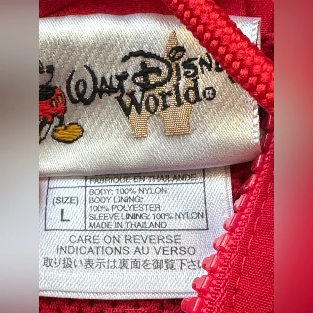 Vintage Walt Disney World Windbreaker Jacket 1990s Men’s Large Red Vtg 90s